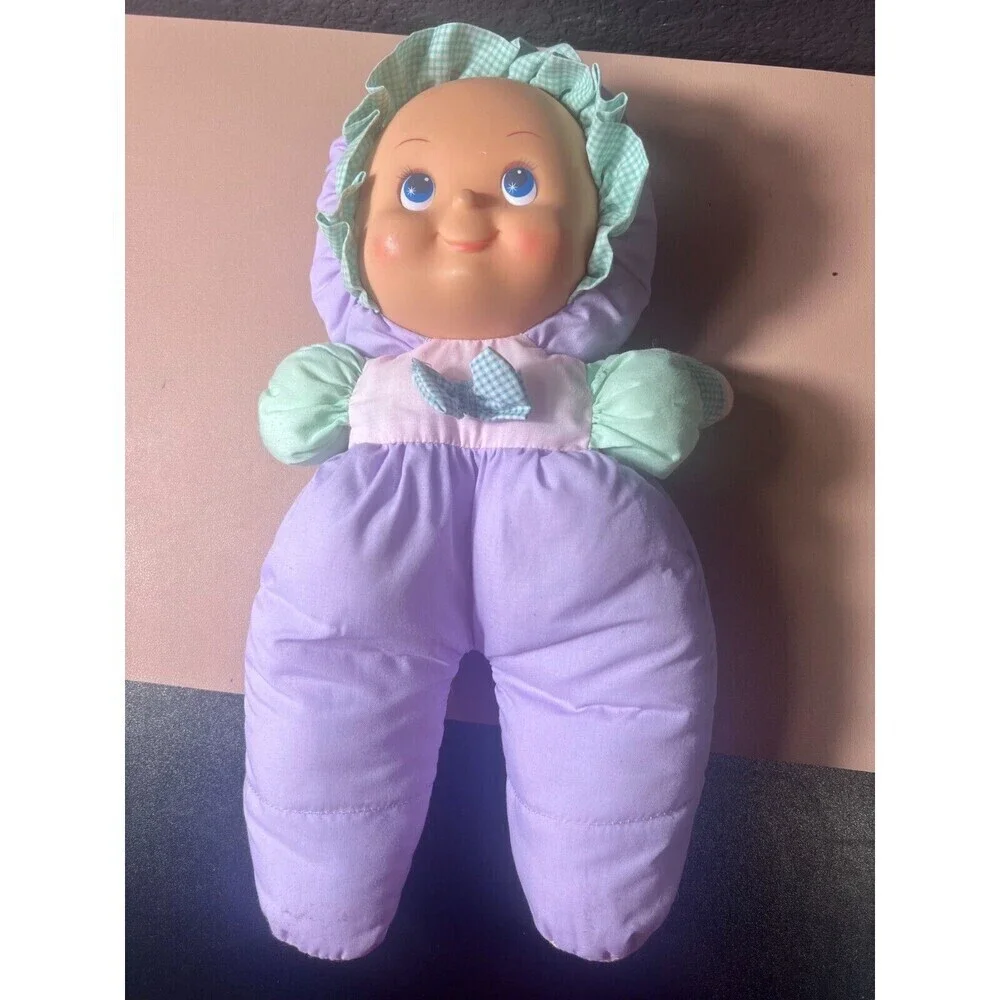 Vintage Small Baby Doll Plush Toy Soft Body Stuffed Toys Purple Children Toy